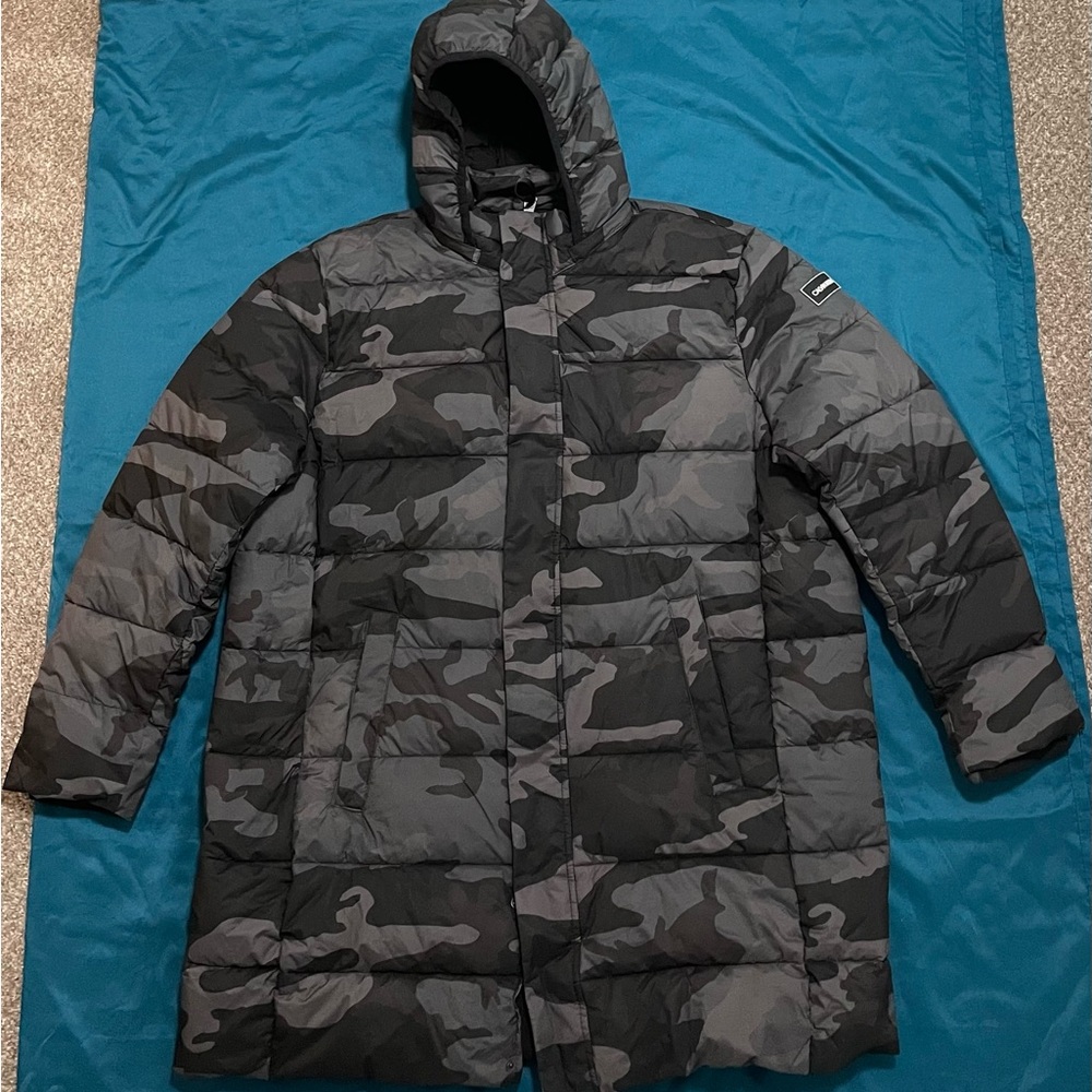 black camo calvin klein puffer jacket